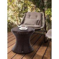 Outsunny Pe Rattan Ice Bucket Table, Brown