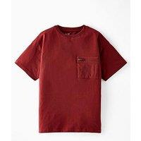 The Very Collection Boys Ripstop Pocket Detail Short Sleeve T-Shirt - Burgundy