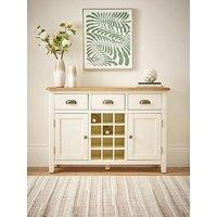 Very Home Woodland Ready Assembled Large Sideboard With Wine Rack - White/Oak