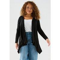 V By Very Curve Stretch Waterfall Cardigan - Black