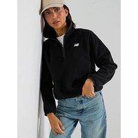 New Balance Womens Polar Fleece 1/2 Zip- Black