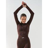 Peach Fit Womens Lucia Active Zip Through Top - Brown