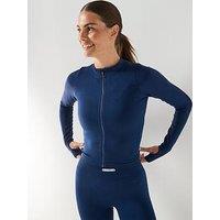 Peach Fit Womens Lucia Active Zip Through Top - Navy