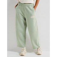New Balance Womens Linear Heritage Fleece Barrel Leg Trouser - Green