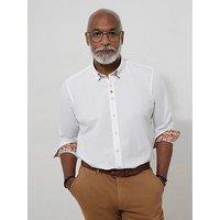 Joe Browns Distinctive Double Collar Long Sleeve Shirt - White