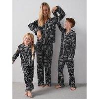 The Very Collection Kids Family Halloween Jersey Pyjama Set - Black