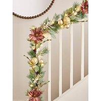 Very Home Dusky Pink Magnolia Pre Lit Christmas Garland - 9Ft
