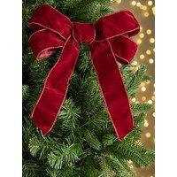 Very Home Set Of & 6 & Clip On 25 Cm & Dark Red Velvet Christmas Tree Bows