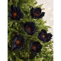 Very Home Set Of 6 Blue Magnolia Christmas Tree Clips