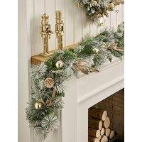 The Very Collection Flocked Foliage Christmas Garland - 6Ft