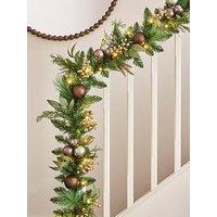 Very Home Nordic Pre Lit Christmas Garland - 9Ft