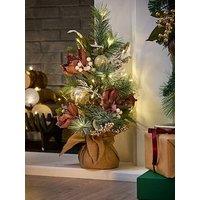 Very Home 60 Cm Dusky Pink Magnolia Pre Lit Tabletop Christmas Tree
