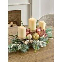 Very Home Dusky Pink Magnolia Candle Table Centre Christmas Decoration