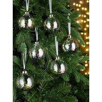 Very Home Set Of 6 Confetti Christmas Tree Baubles