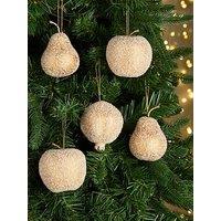 Very Home Set Of 8 Fruit Christmas Tree Decorations