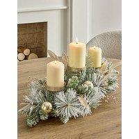 Very Home Flocked Foliage Table Centre Christmas Display