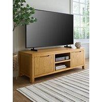 The Very Collection Saxon Ready Assembled 2 Door Tv Unit - Oak - Fits Up To 55 Inch Tv