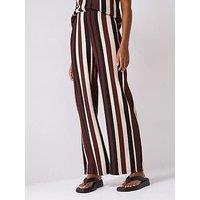 V By Very Textured Stripe Wide Leg Trousers Co-Ord - Black