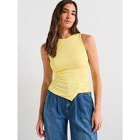 V By Very Asymmetric Rib Vest - Yellow