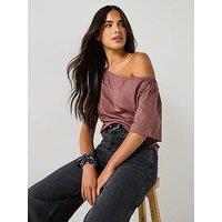 V By Very Off The Shoulder Top Co-Ord - Mink
