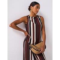 V By Very Textured Stripe Top Co-Ord - Black
