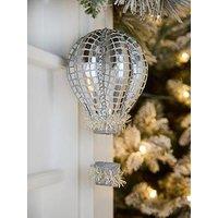 The Christmas Gift Co Disco Hanging Hot Air Balloon Christmas Decoration - 22 Cm