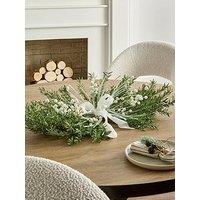 Scottish Everlastings 80 Cm Christmas Table Centrepiece Swag With White Velvet Bow