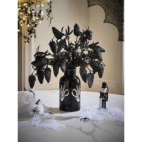 Hocus Pocus Fruit Foliage Display In A Skeleton Hand Halloween Vase