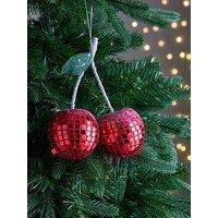 The Christmas Gift Co Disco Cherry Christmas Tree Decorations - 8 Cm