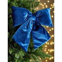 The Christmas Gift Co Set Of 4 Christmas Tree Bows - Dark Blue