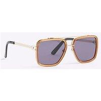 River Island Combo Sandwich Metal Navigator Sunglasses
