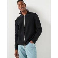 Selected Homme Mike Long Sleeve Full Zip Knitted Cardigan - Black