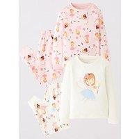 The Very Collection Girls 2 Pack Fairy Ballerina Pyjamas - Multi