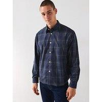 Selected Homme Ben Long Sleeve Checked Casual Shirt - Navy