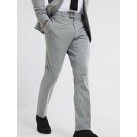 River Island Pupstooth Skinny Fit Suit Trousers - Grey
