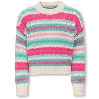 Only Kids Girls Stripe Chunky Knitted Jumper - Multi