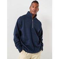 Selected Homme Aron Long Sleeve Half Zip Sweat - Navy