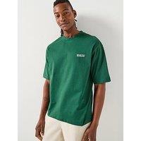 Selected Homme Normal Graphic Short Sleeve T-Shirt - Dark Green
