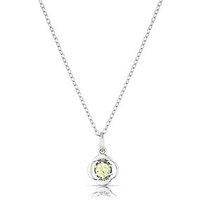 H. Samuel Sterling Silver Necklace. Poppy August Birth Flower Necklace With Cubic Zirconia Stones