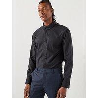 Selected Homme Grick Long Sleeve Plain Oxford Shirt - Black