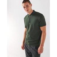 Selected Homme Fave Zip Polo Shirt - Dark Green