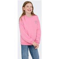 Only Kids Girls Holly Jolly Christmas Back Print Sweat - Pink