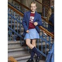 Only Kids Girls Pleated Denim Skort - Blue