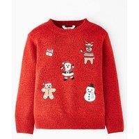 The Very Collection Boys Christmas Character Knitted Jumper - Red