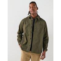 Selected Homme Travis Twill Over Shirt - Dark Green