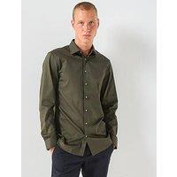 Selected Homme Long Sleeve Slim Performance Shirt - Dark Green