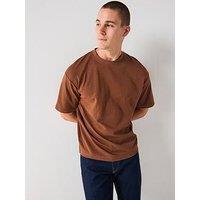 Selected Homme Loose Fit Oscar Short Sleeve T-Shirt - Brown