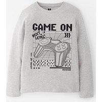 Mini V By Very Boys Long Sleeve Gaming Graphic T-Shirt - Grey