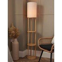 Very Home Shelved Wooden Floor Lamp