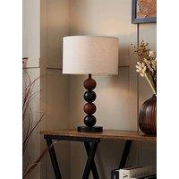 Very Home Walnut/Black Bobble Table Lamp